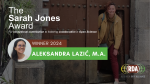 Aleksandra Lazić received the 2024 Sarah Jones Award!